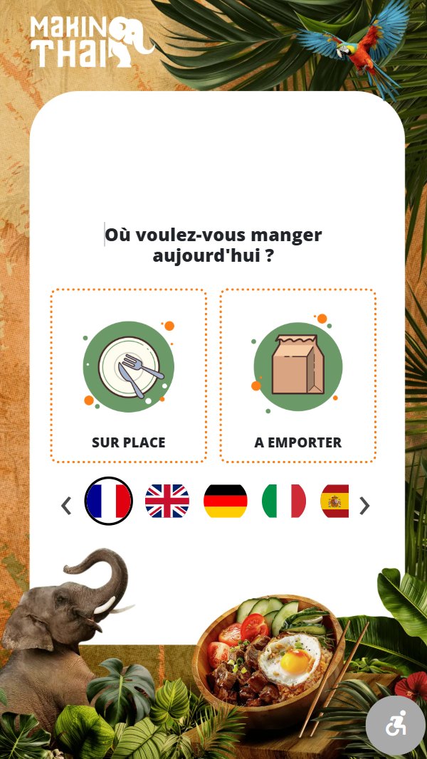 Écran d’accueil personnalisé d’une borne de commande Locatouch